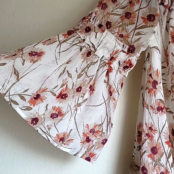 Women's Lucky Brand Floral Off Shoulder Top XS - Picture 4 of 11